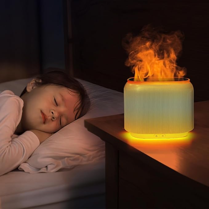 LIFFY Essential Oil Diffuser - Fireplace Fire Flame Aromatherapy Diffuser, Mist Humidifier with Multi-Color LED Lights, for Bedroom, Yoga Spa | Whisper-Quiet Operation, Ideal Gifts