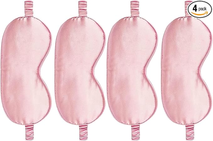 4PACK Sleep Masks Satin Eye Mask Silk Eyes Cover Silky Blindfold Blackout Eyeshade Soft Eyeshades Sleeping Covers Travel Nap
