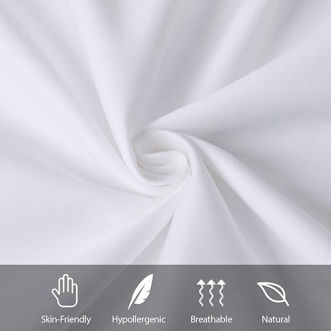 100% Egyptian Cotton Pillow Cases Set of 2,King Size 400 Thread Count Cooling Pillowcases,Soft and Breathable Pillow Covers with Envelope Closure,20x36 Inches,White