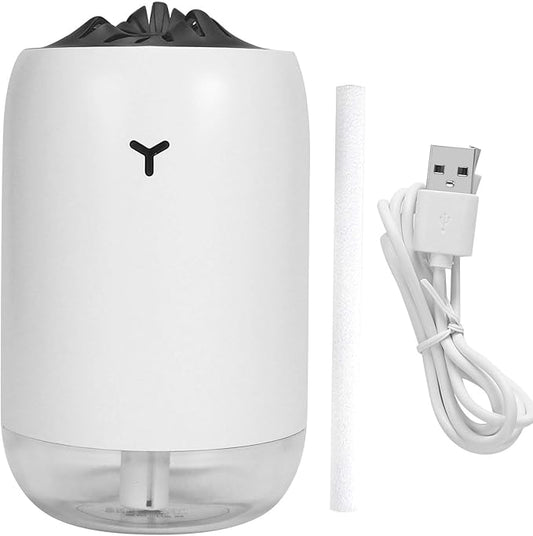 260ml USB Desktop Humidifier, Mini Air Diffuser with Night Light, Quiet Mist Humidifier for Home Office, One - Button Dual Mist Mode, Leak - Proof Design (White)
