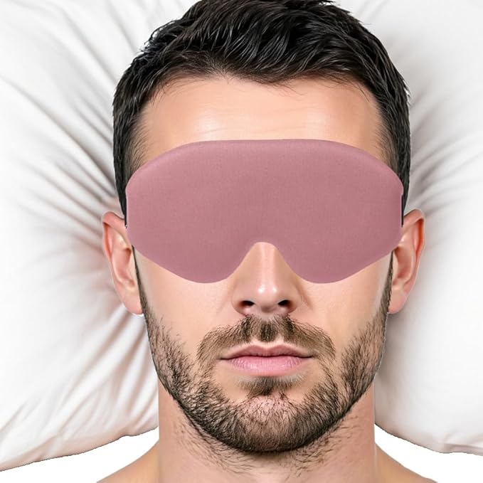 Sleep Mask for Side Sleeper, Light Blocking 3D Contoured Eye Mask, Zero Pressure Night Blindfold for Women & Men, Adjustable Strap, Soft Breathable Eye Cover