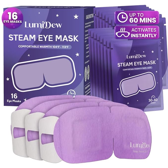 Steam Eye Mask, Self Heating Heated Eye Mask for Sleep, Warm Compress for Eyes, Moist Heat for Dry Eye Relief, Stye Eye Treatment, Spa, Travel Essentials, Mothers Day Gifts, Unscented 16 Pack