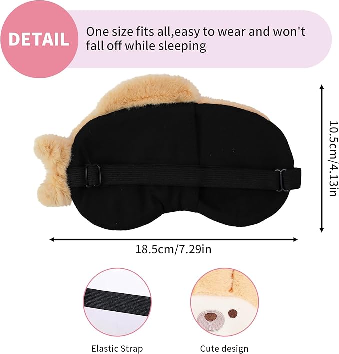 PERFECTSIGHT Sleep Eye Masks, Cute Sleep Eye Cover Lightweight Adjustable Eyeshade Mask Cover for Women Men Sleep Travel Nap, Khaki Fish