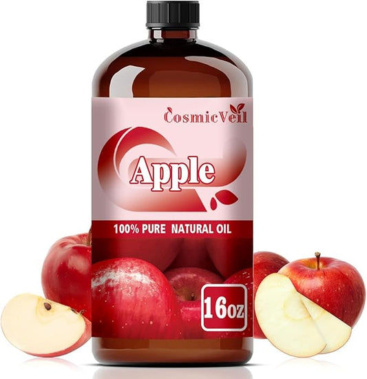 Apple Fresh Essential Oil Apple Oil for Aroma Diffuser,Humidifier,Home Fragrance,Cleaning,Body Care,Massage,Yoga,DIY Candle,DIY Soap CosmicVeil（Apple Fresh，16 Fl Oz (Pack of 1)）