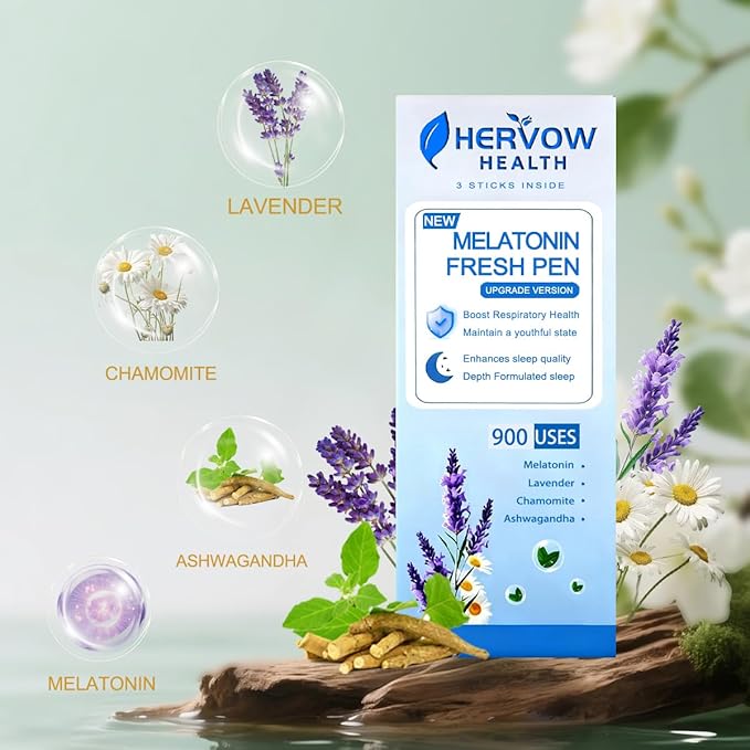 【HERVOW】 Portable Aromatherapy Diffuser for Essential Oils – 900 Uses Long Lasting, No Electricity, Natural Mint Lavender Chamomile, for Home Car Office Travel, Calming Air Freshener Gift