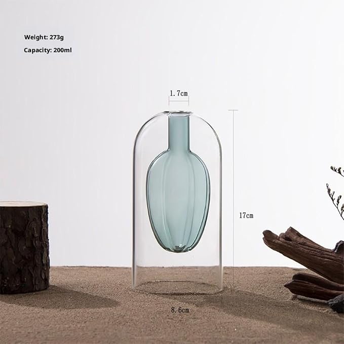 Flameless Glass Aroma Diffuser Bottle with Willow Stems, Natural Reed Diffuser for Home & Office, Elegant Room Decor Gift Set (17cm-Lake Green)