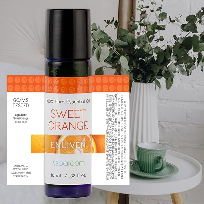 SpaRoom Aromatherapy 100% Pure Essential Oils for Diffusers and Air Freshners, Enliven Sweet Orange, 10 mL