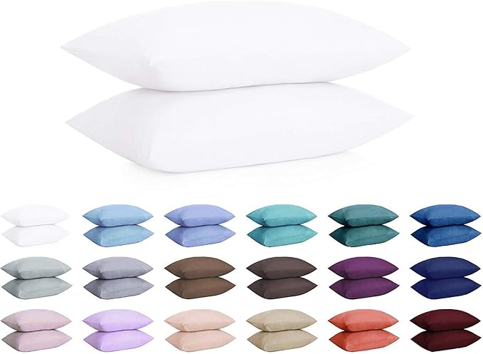 Mattress-Homes Hotel Quality Premium Pillowcases King Size Set of 4 Cotton Pillows for Sleeping, Smooth & Silky Cozy Breathable Bed Pillow Covers Machine Washable in Navy Blue Solid