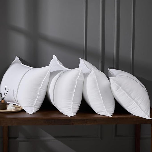 Bed Pillows Standard Size Set of 4, Medium Firm Hotel Pillows for Sleeping, Cooling Pillows for Side & Back Sleepers, Down Alternative Filling, 20 x 26 Inches