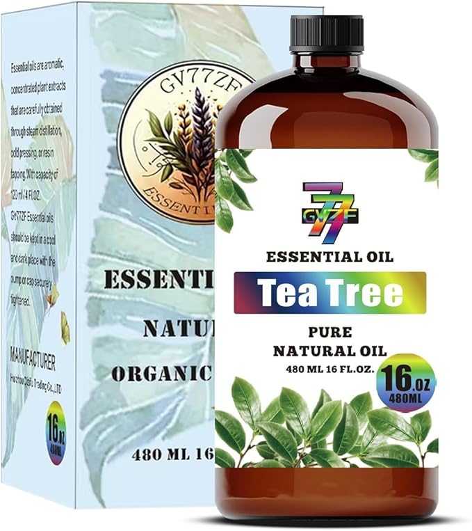 Tea Tree Essential Oil - Tea Tree Oils for Diffusers, Humidifiers, DIY Candles, Soap, Cleaning, Home, Office, Yoga, Massage, Gifts - 16 fl oz (480 ml) - GV77ZF