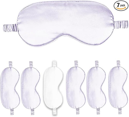7PACK Satin Eye Mask Silk Sleep Masks Silky Blackout Eyes Covers Sleeping Blindfold Eyeshade Wedding Bridal Gift Travel Naps