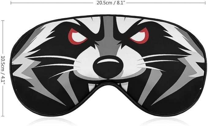Angry Raccoon Sleep Mask Blindfold for Adult Play Adjustable Soft Eye Sleep Mask for Men Women Travel Nap Games