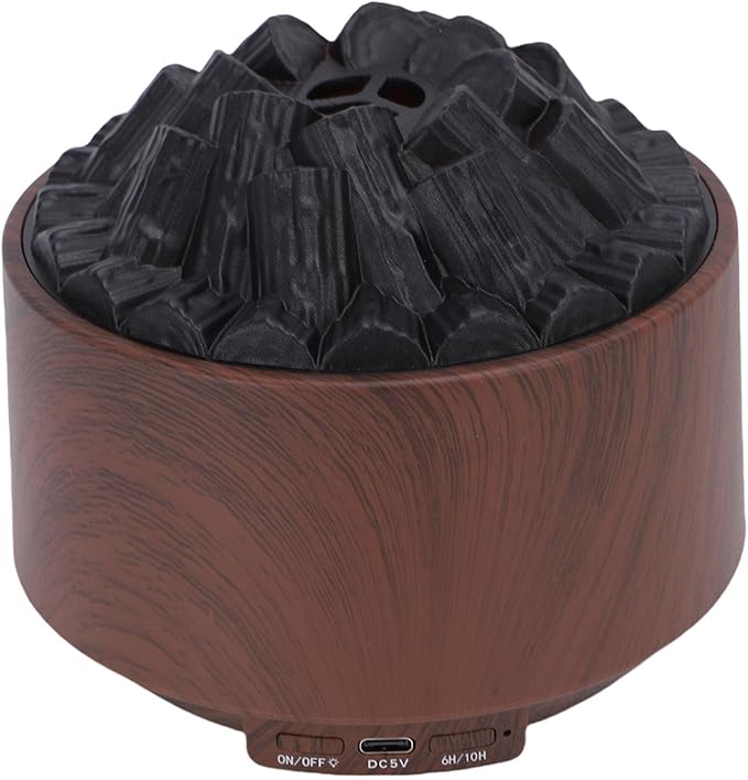 Rengue Essential Oil Diffuser, ABS Mini Humidifier with Mystical/Fantasy Effect, Dual Mist Modes 300ml for Home Office Bedroom (Dark Wood Grain)