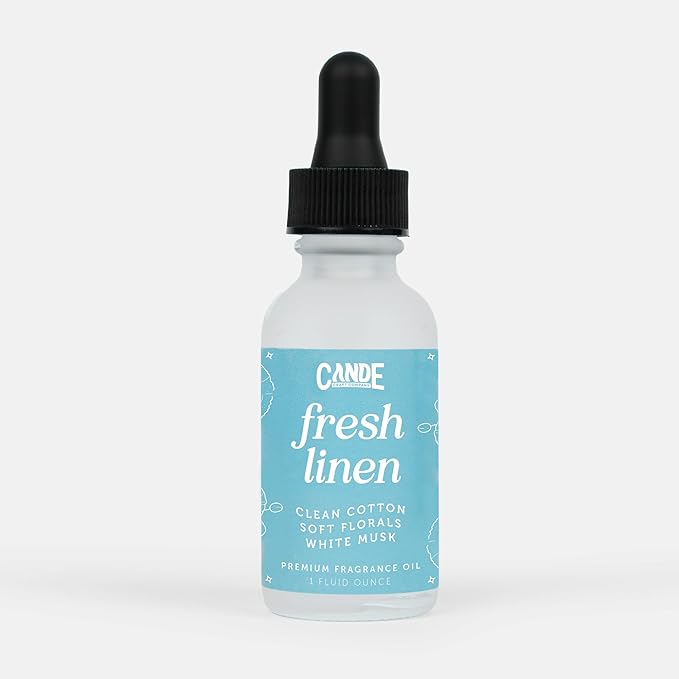CANDECraftCo 1 Fl oz Fragrance Oils for Aromatherapy, Essential Oils for Home Diffusers, DIY Candle and Soap Making, DIY Scented Products (1 oz, Fresh Linen)