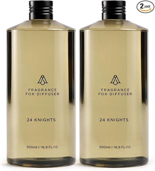 AromaPlan Hotel Scents 24 Knights 16 Fl Oz 2 Pack (946ml), Home Luxury Aroma & Hotel Fragrance Diffuser Oil- Hotel Diffuser Oil for Aromatherapy- USA Made, Bigger Bottle, Bolder Aroma & Longer Lasting
