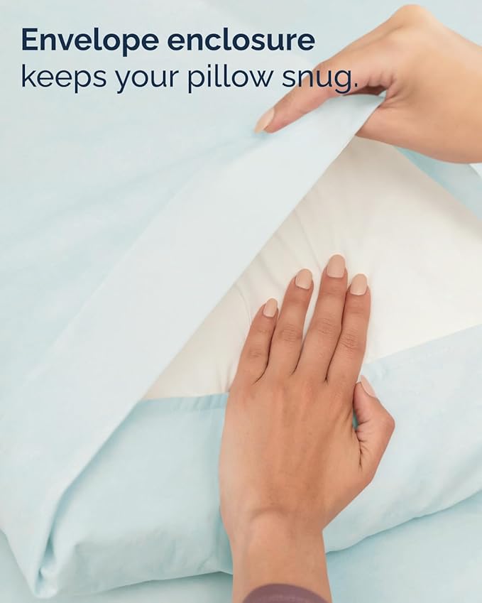 Twin XL 4 Piece Sheet Set - Comfy Breathable & Cooling - Hotel Luxury Bedding for Women, Men, Kids, Teens & Children - 1 Flat & 1 Fitted Sheet & 2 Pillowcases w/ Deep Pockets - Wrinkle Free - Ice Blue