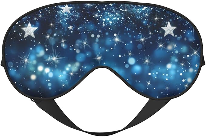 Glittering Star Sleep Mask Eye Mask with Adjustable Strap Eye Sleep Shade Cover Blocks Light for Women Men Airplane Travel Nap