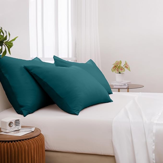 Pillowcases Standard 12 Pack, 20x26 Pillow Cases with Envelope Closure, Soft Plain Brushed Microfiber Covers Breathable Wrinkle-Resistant, Teal