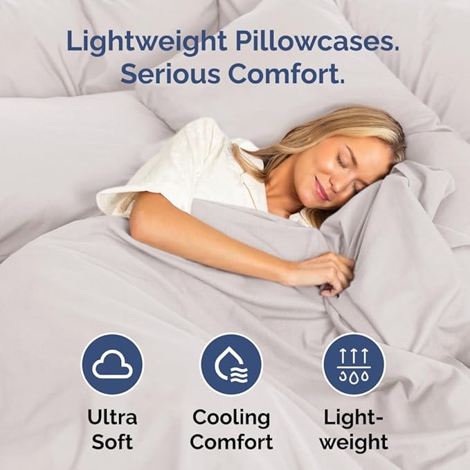 Standard Pillow Cases Set of 6 - Ultra Soft Hotel Quality Pillowcase Covers - Comfy & Wrinkle Free - Shrink, Stain and Fade Resistant - Machine Washable Pillow Protectors - 6 Piece Set - Light Grey