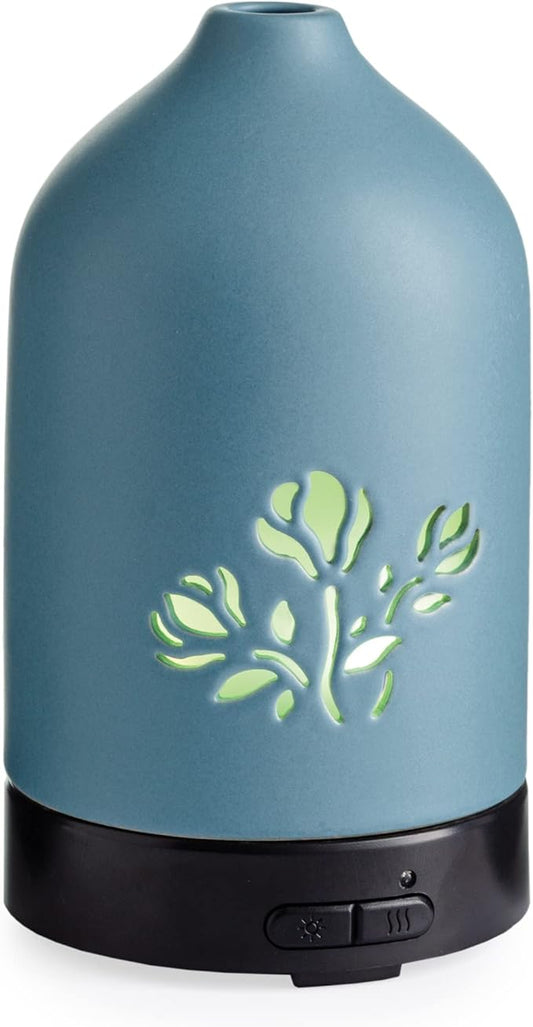 Airome Magnolia Flower Medium Essential Oil Diffuser|100 mL Humidifying Ultrasonic Aromatherapy Diffuser 8 Colorful LED Lights, Intermittent & Continual Mist, Auto Shut-Off