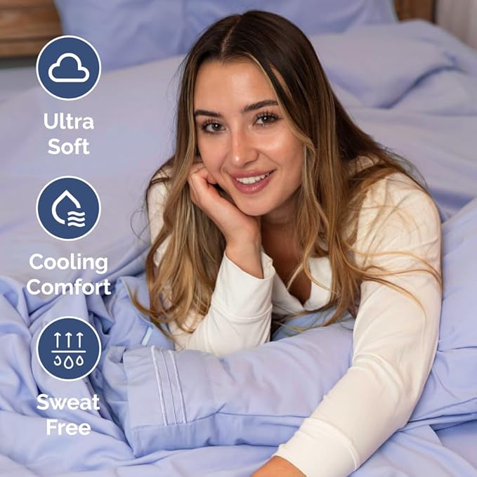 Short Queen Size 4 Piece Sheet Set - RV Short Queen, Ultra-Soft, Breathable & Cooling Bed Sheets Set with Deep Pockets - Hotel Luxury Bedding for Women & Men - Wrinkle Free & Fade Resistant - Lavender