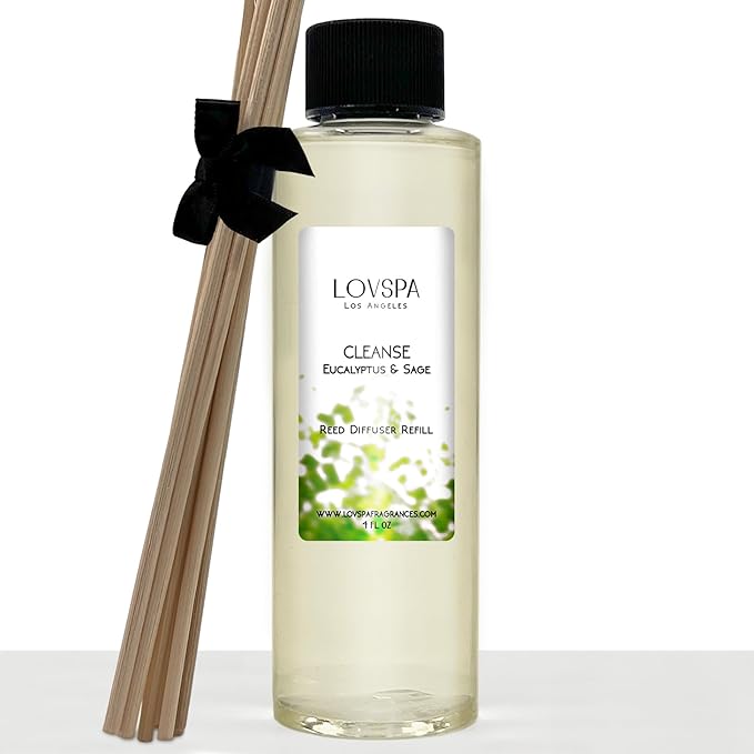 Cleanse Eucalytpus Sage Diffuser Oil - Luxury Essential Oils for Diffuser Refill & Air Freshener Room Spray - Long-Lasting & Natural Home Fragrance, Scented Oil for Diffusers, USA Made, 4oz