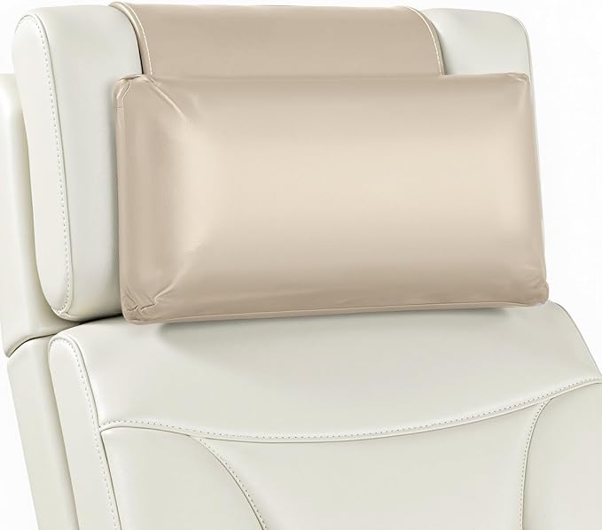 Leather Recliner Pillow, Adjustable Neck & Head Support Pillow, Pu Leather Non-Slip Headrest for Pain Relief & Relaxation, Ideal for Recliner Chair, Couch, Office Chair, Sofa