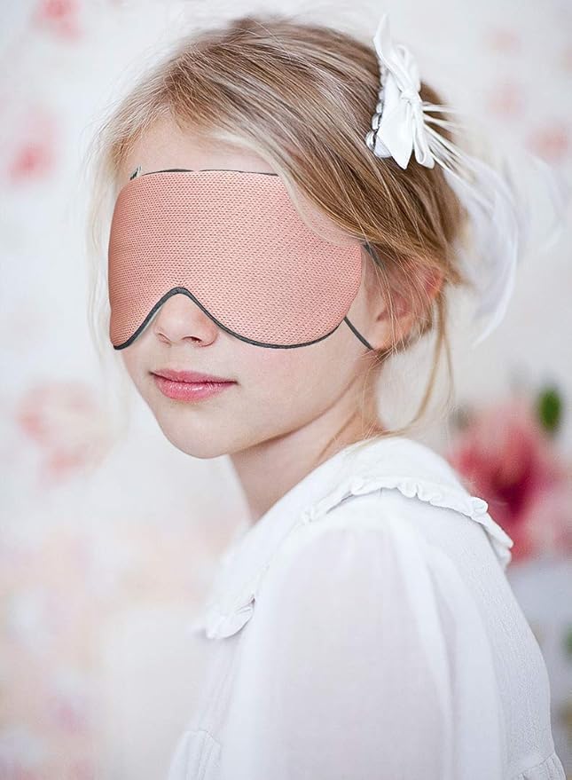 Sleep Mask, DMaos Sleep Aid Super Soft Air Eyes Pillow, Milk Silk and Warm Cloth Sides, Adjustable Slip Hold Strap to Ears - Gray + Pink