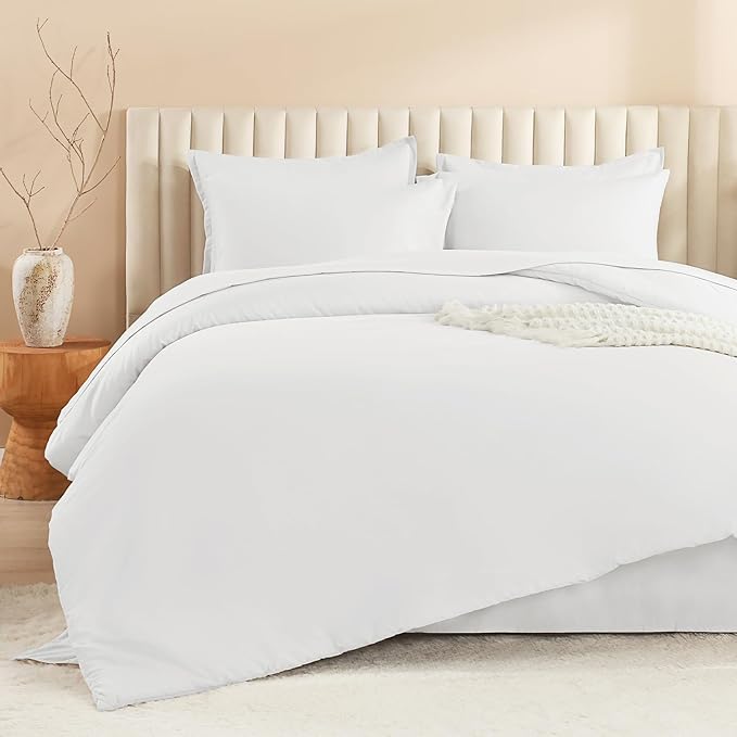 Litanika Twin XL Comforter Set White - 5 Pieces Twin Extra Long Bed in a Bag for College Dorm, All Season Bedding Set for Girls and Boys, Soft Bed Set with Comforter, Sheets, Pillowcase & Sham