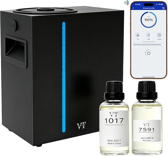 HVAC Scent Diffuser System 10000 Sq Ft,Waterless Essential,Metal,Supports Bluetooth APP Control,Commercial Hotel Collection Whole House Diffuser Machine