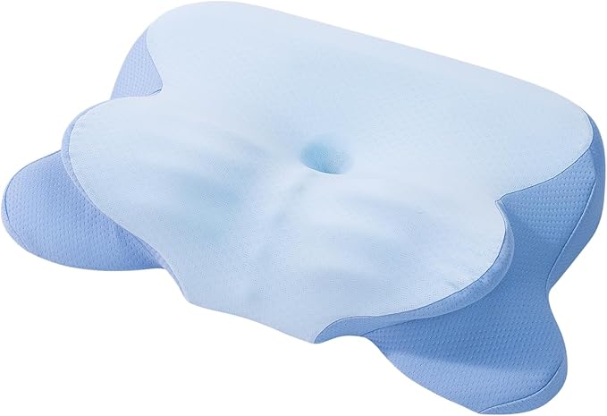 Cervical Neck Pillow for Sleeping, Ergonomic Contour Memory Foam Pillow for Neck Pain Relief, Neck Pillow for Back, Side Sleeper Pillows, Cooling Neck Support Pillow with Pillowcase