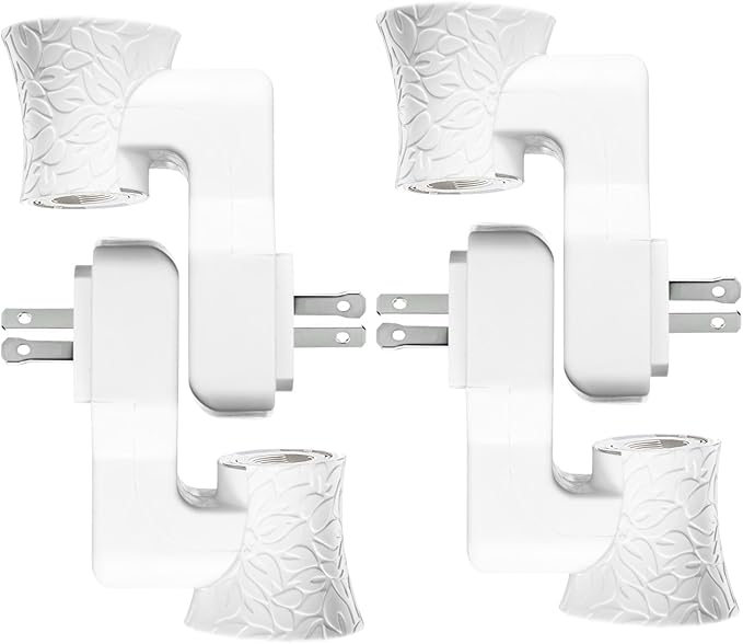 4pcs B&B Polarized Wall Plug Diffuser Compatible with Bath and Body Works Refill, WallFlower Replacement & DIY Kit of Plug-in Air Freshener with Essential Oil, ETL EMC CE Certificated (white)