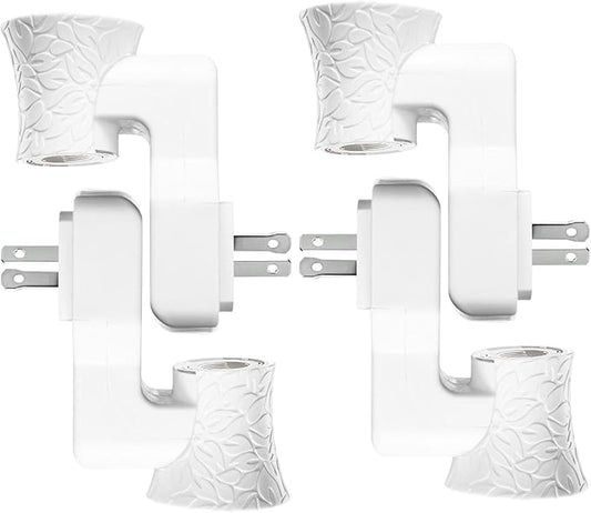 4pcs B&B Polarized Wall Plug Diffuser Compatible with Bath and Body Works Refill, WallFlower Replacement & DIY Kit of Plug-in Air Freshener with Essential Oil, ETL EMC CE Certificated (white)