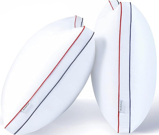 Bed Pillows for Sleeping, Standard Size Pillows Hotel Quality Set of 2, Firm and Supportive Gusseted Pillows for Side and Back Sleepers, Cooling Down Alternative Fluffy Soft Pillow (20x26 in)