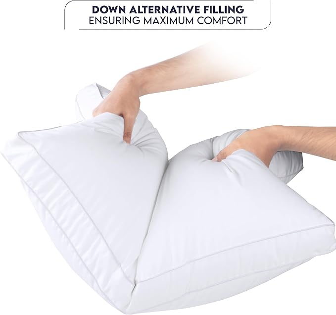 Utopia Bedding Bed Pillows for Sleeping King Size (White), Set of 4, Soft & Fluffy Pillow with Down Alternative Filling, Cooling, Hotel Quality, Gusseted Pillow for Back, Stomach or Side Sleepers
