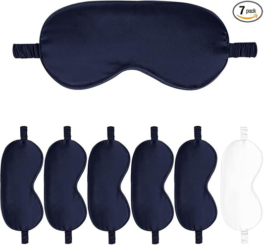 7PACK Satin Eye Mask Silk Sleep Masks Silky Blackout Eyes Covers Sleeping Blindfold Eyeshade Wedding Bridal Gift Travel Naps