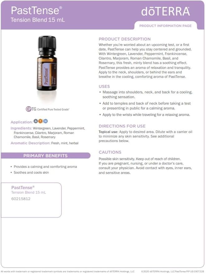 doTERRA PastTense Oil - Tension Blend - 15mL
