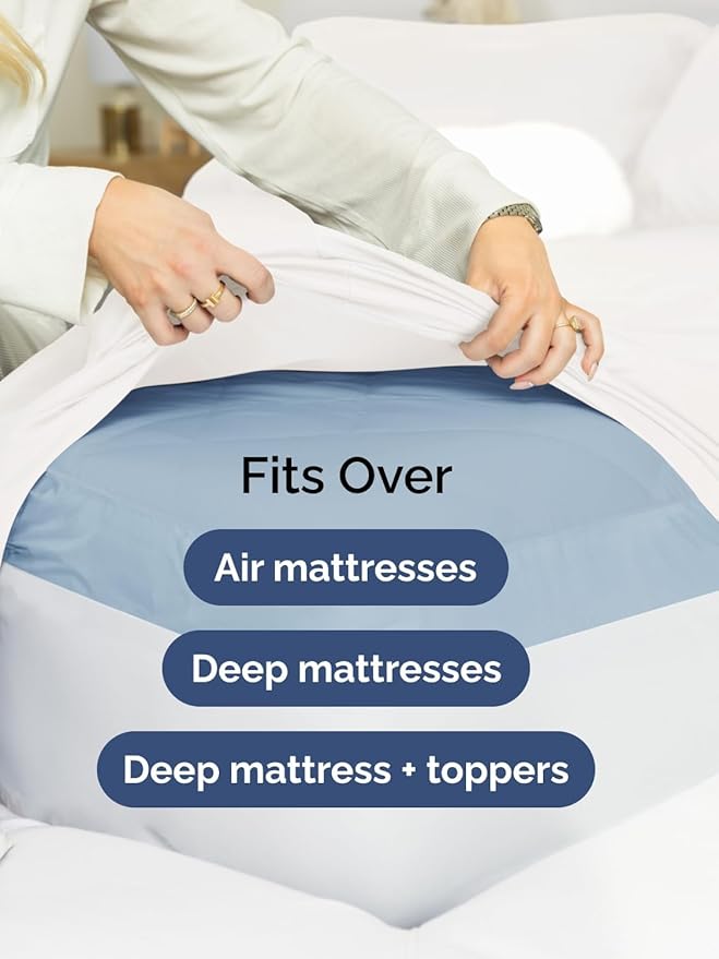 Extra Deep Twin Sheet Set - 3 Piece Breathable & Cooling Bed Sheets - Easily Fits 18 to 24 inch Mattress - Ultra Soft, Wrinkle & Fade Free w/ Extra Deep Pockets - Comfy Hotel Luxury Bedding - White