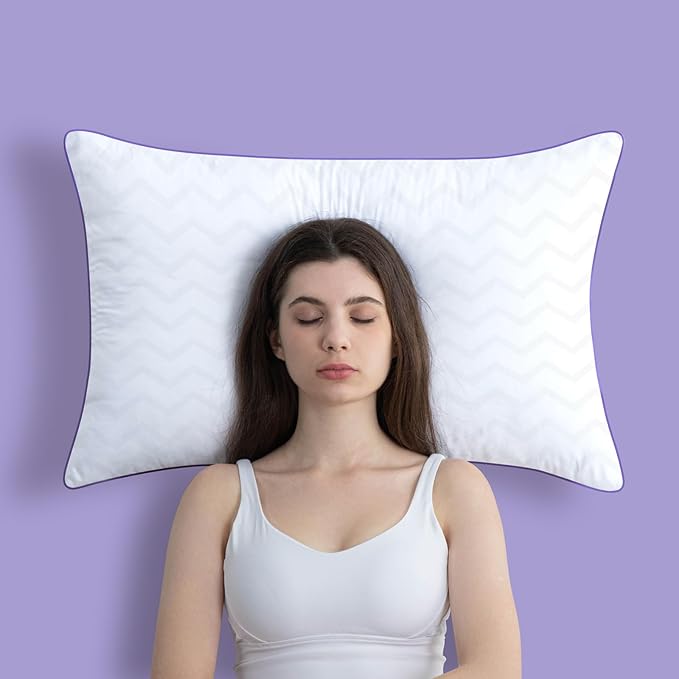 MOLCLCUY Bed Pillows Standard Size Set of 2,Hotel Collection Pillow for Side and Back Sleepers,Super Soft Down Alternative Microfiber Filled