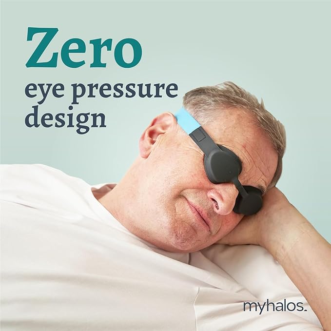 MyHalos® Moisture Chamber Glasses for Dry Eyes - Sleep Mask for Dry Eyes - Reusable & Soft - Hydrating Sleeping Mask & Moisture Goggles for Men and Women - Patent Pending
