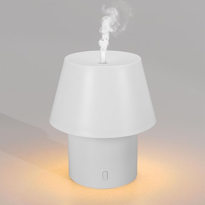 Bewinner Ultrasonic Aromatherapy Diffuser with Night Light | 160ml Quiet Mist Diffuser for Home Office Bedroom Mood Lamp (Flat Top)