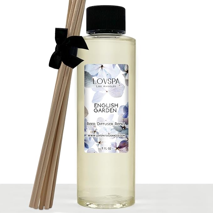 English Garden Diffuser Oil - Luxury Essential Oils for Diffuser Refill & Air Freshener Room Spray - Long-Lasting & Natural Home Fragrance, Scented Oil for Diffusers, USA Made, 4oz