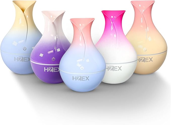 HZEX Spiral Essential Oil Diffuser with 7 Color Changing Lights and 5V USB Cable for Home Office, 130ml Mist Humidifier Silent Aroma Diffusers, Variant Colors (Spirit)