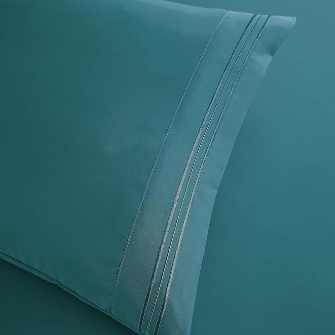 Clara Clark King Sheets, 6 Piece Set - Hotel Luxury Sheets for King Size Bed, Super Soft Bedding Set, King Size, Teal