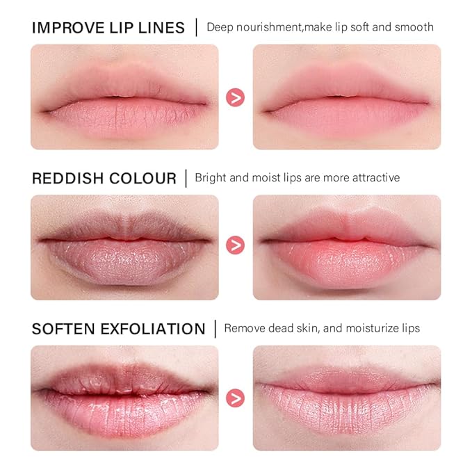 Clouds Propolis Peach Lip Balm – Moisturizing Lip Sleeping Mask for Dry Lips, Hydrating & Exfoliating Lip Treatment with Natural Bee Extract & Peach Essence, Honey Pot Design