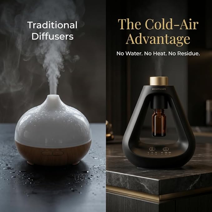 Apex Starter Set — Waterless Aromatherapy Diffuser + 2 Fragrance Oils | Cold Air Nebulizing | Cabana & My Way 0.33 fl oz | No Water No Heat | Matte Black