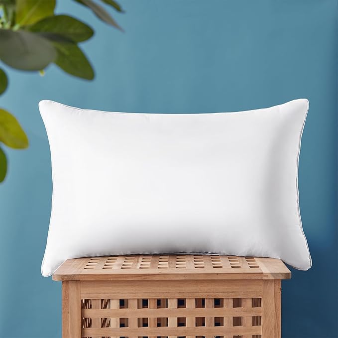 CozyLux Soft Supportive Bed Pillows for Side and Back Sleepers, Oeko-Tex Certified Down Alternative Filling, Hotel Quality Fluffy Sleeping Pillow, White, Standard - 18" x 26", 1 Pack