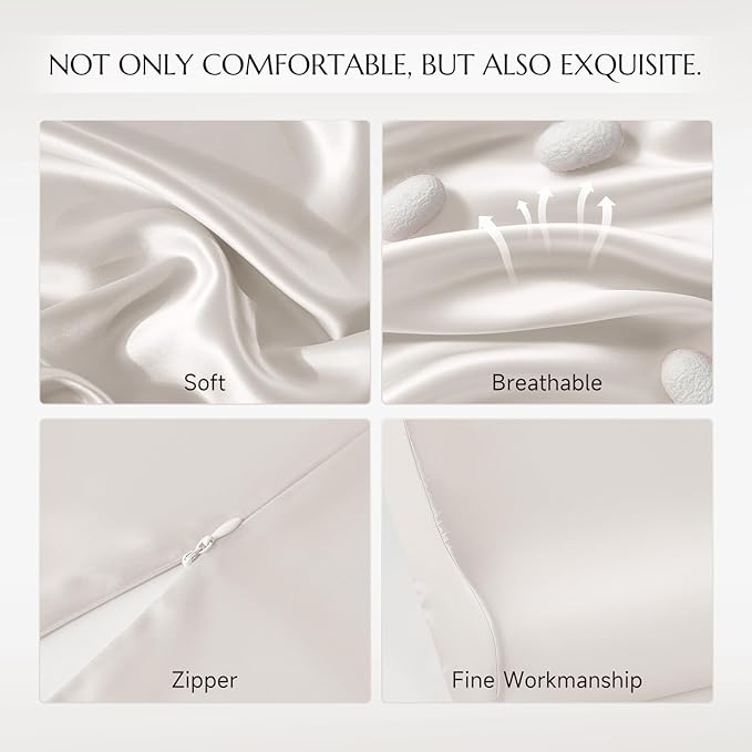 THXSILK 19 Momme 100% Mulberry Silk Pillowcase for Contour Memory Foam Pillow, Contour Pillow Case Cover, Cervical Pillow Case, Pack of 1(Natural White, 20"x12"x3.9"/2.7")