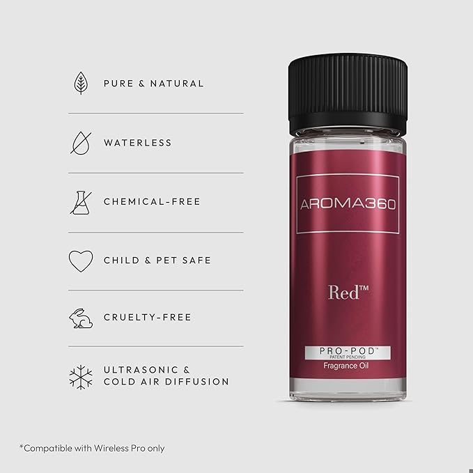 Aroma360 Pro Pod - Fragrance Oil Inspired by Red Parfum - Scent Includes Ruby Grapefruit, Heliotrope Petals, Amber & Sea Moss - Red, 50mL/1.7 fl oz