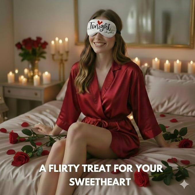 Tonight/Not Tonight Reversible Sleeping Mask. Funny Wedding Gift for New Couple. Engagement, Bridal Shower Party Gift to Bride and Groom. Valentine's Day Aniversary Romantic Gift to Husband and Wife.